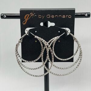 Silver Duo Circle G by Gennaro Earrings